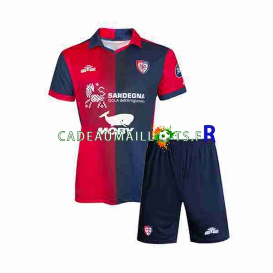 Cagliari Maillot avec flocage Domicile 2023-2024 ,Tenue Enfant MC