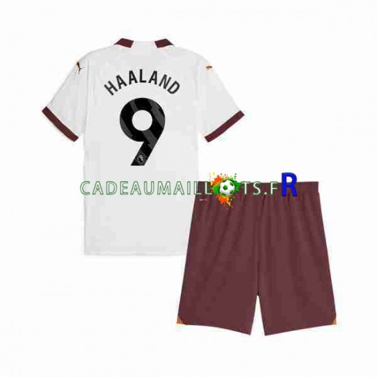 Manchester City Maillot avec flocage Erling Haaland 9 Extérieur 2023-2024 ,Tenue Enfant MC