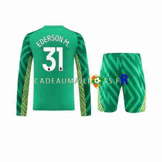 Manchester City Maillot avec flocage Ederson Moraes 31 Gardien Domicile 2023-2024 ,Tenue Enfant ML