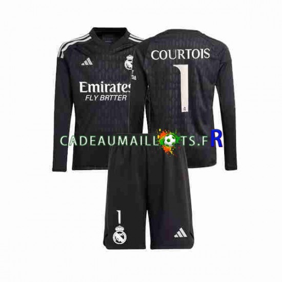 Real Madrid Maillot avec flocage Thibaut Courtois 1 Gardien Extérieur 2023-2024 ,Tenue Enfant ML