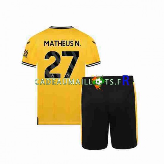 Wolverhampton Wanderers Maillot avec flocage Matheus Nunes 27 Domicile 2023-2024 ,Tenue Enfant MC