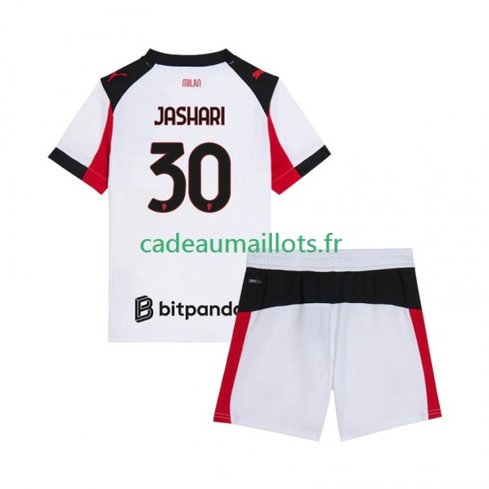 AC Milan Maillot avec flocage Ardon Jashari 30 Extérieur 2025-2026 ,Tenue Enfant MC
