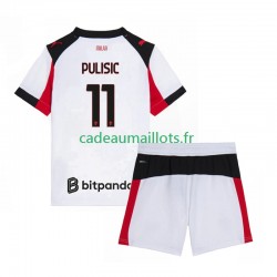 AC Milan Maillot avec flocage Christian Pulisic 11 Extérieur 2025-2026 ,Tenue Enfant MC