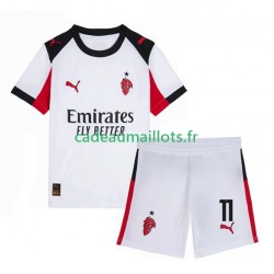 AC Milan Maillot avec flocage Christian Pulisic 11 Extérieur 2025-2026 ,Tenue Enfant MC