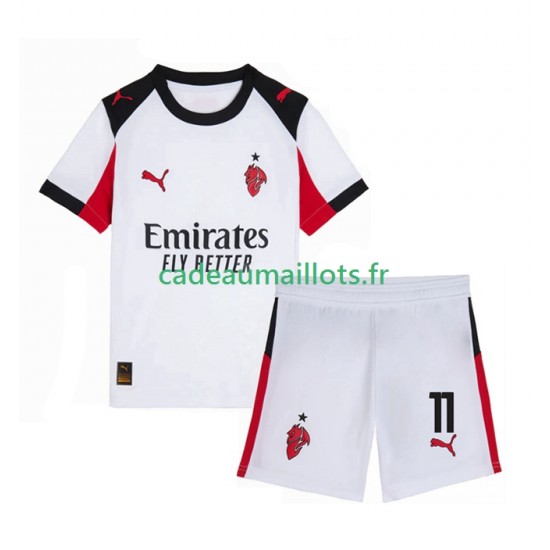 AC Milan Maillot avec flocage Christian Pulisic 11 Extérieur 2025-2026 ,Tenue Enfant MC