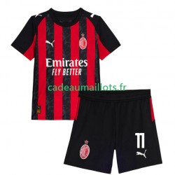 AC Milan Maillot avec flocage Christian Pulisic 11 Domicile 2025-2026 ,Tenue Enfant MC
