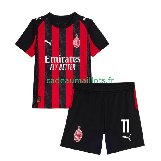 AC Milan Maillot avec flocage Christian Pulisic 11 Domicile 2025-2026 ,Tenue Enfant MC