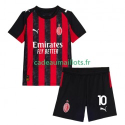 AC Milan Maillot avec flocage Rafael Leao 10 Domicile 2025-2026 ,Tenue Enfant MC