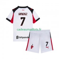 AC Milan Maillot avec flocage Santiago Gimenez 7 Extérieur 2025-2026 ,Tenue Enfant MC