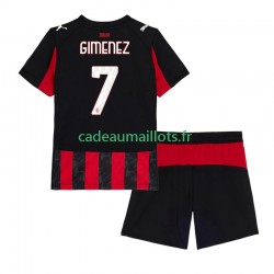 AC Milan Maillot avec flocage Santiago Gimenez 7 Domicile 2025-2026 ,Tenue Enfant MC