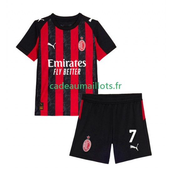 AC Milan Maillot avec flocage Santiago Gimenez 7 Domicile 2025-2026 ,Tenue Enfant MC