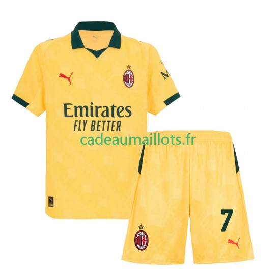 AC Milan Maillot avec flocage Santiago Gimenez 7 3ème 2025-2026 ,Tenue Enfant MC