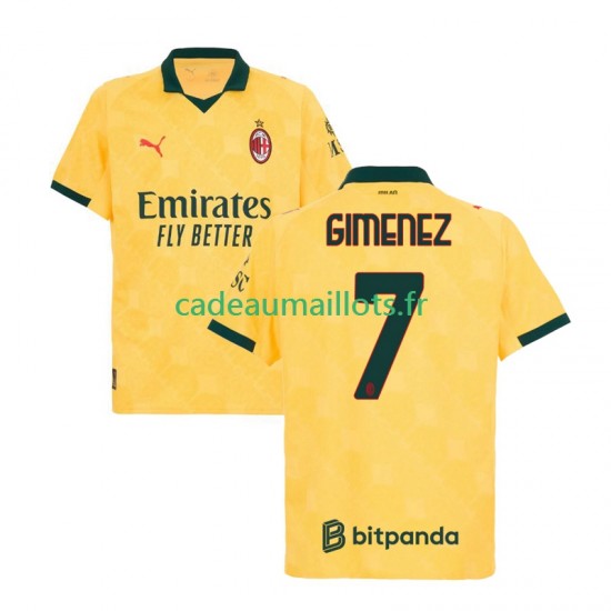 AC Milan Maillot avec flocage Santiago Gimenez 7 3ème 2025-2026 ,Homme MC