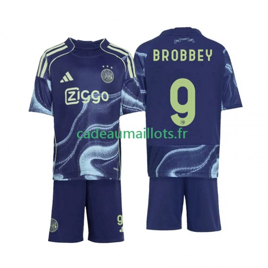 Ajax Amsterdam Maillot avec flocage Brian Brobbey 9 Extérieur 2025-2026 ,Tenue Enfant MC