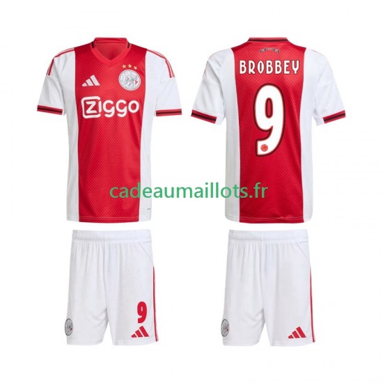 Ajax Amsterdam Maillot avec flocage Brian Brobbey 9 Domicile 2025-2026 ,Tenue Enfant MC