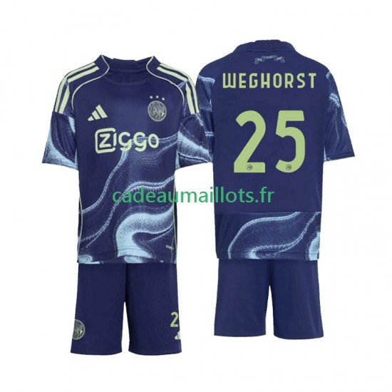 Ajax Amsterdam Maillot avec flocage Wout Weghorst 25 Extérieur 2025-2026 ,Tenue Enfant MC