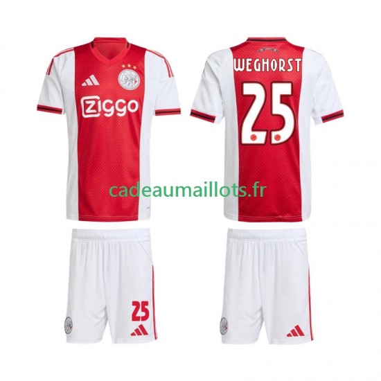Ajax Amsterdam Maillot avec flocage Wout Weghorst 25 Domicile 2025-2026 ,Tenue Enfant MC