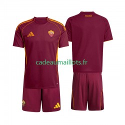 AS Rome Maillot avec flocage Domicile 2025-2026 ,Tenue Enfant MC