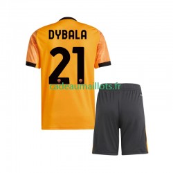 AS Rome Maillot avec flocage Dybala 21 Extérieur 2025-2026 ,Tenue Enfant MC