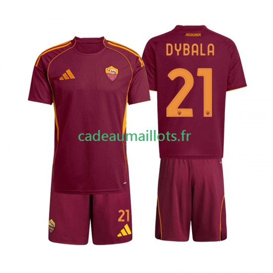 AS Rome Maillot avec flocage Dybala 21 Domicile 2025-2026 ,Tenue Enfant MC