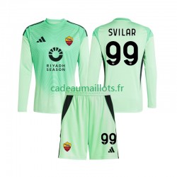 AS Rome Maillot avec flocage Mile Svilar 99 Gardien Extérieur 4ème 2025-2026 ,Tenue Enfant ML