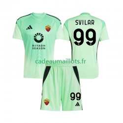 AS Rome Maillot avec flocage Mile Svilar 99 Gardien Extérieur 4ème 2025-2026 ,Tenue Enfant MC