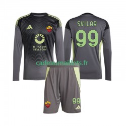 AS Rome Maillot avec flocage Mile Svilar 99 Gardien Domicile 2025-2026 ,Tenue Enfant ML