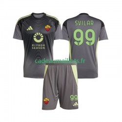 AS Rome Maillot avec flocage Mile Svilar 99 Gardien Domicile 2025-2026 ,Tenue Enfant MC