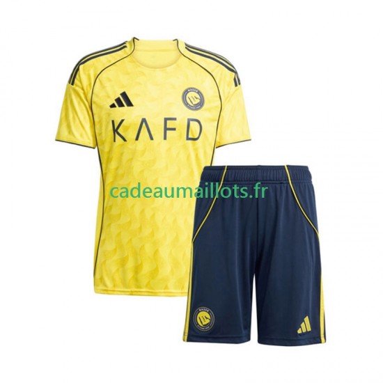 Maillot avec flocage Al Nassr Domicile 2025-2026 ,Tenue Enfant MC
