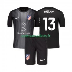 Atlético Madrid Maillot avec flocage Jan Oblak 13 Gardien Extérieur 2025-2026 ,Tenue Enfant MC