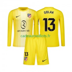 Atlético Madrid Maillot avec flocage Jan Oblak 13 Gardien Domicile 2025-2026 ,Tenue Enfant ML