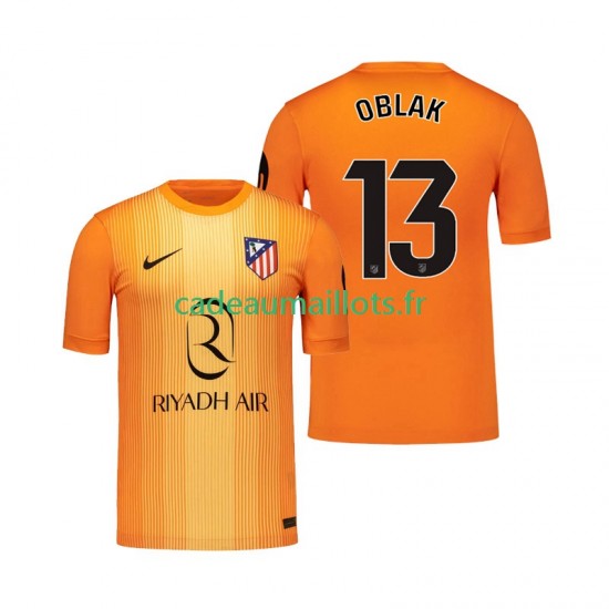 Atlético Madrid Maillot avec flocage Jan Oblak 13 Gardien 3ème 2025-2026 ,Homme MC