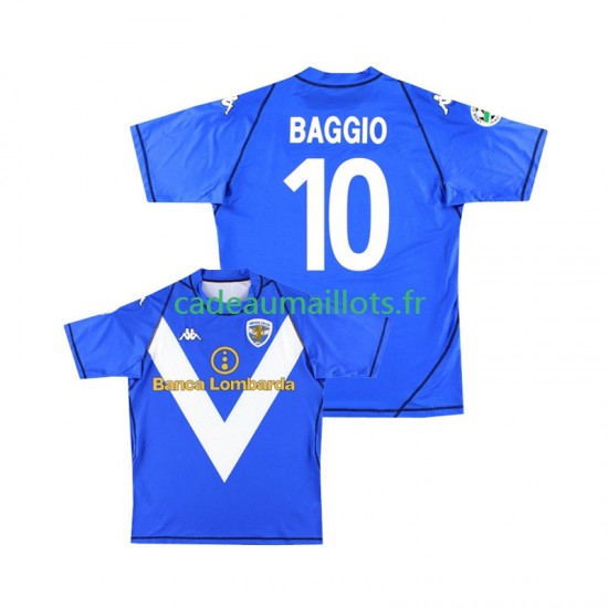 Maillot avec flocage Brescia Calcio Baggio 10 Rétro Domicile 2008 1999 ,Homme MC