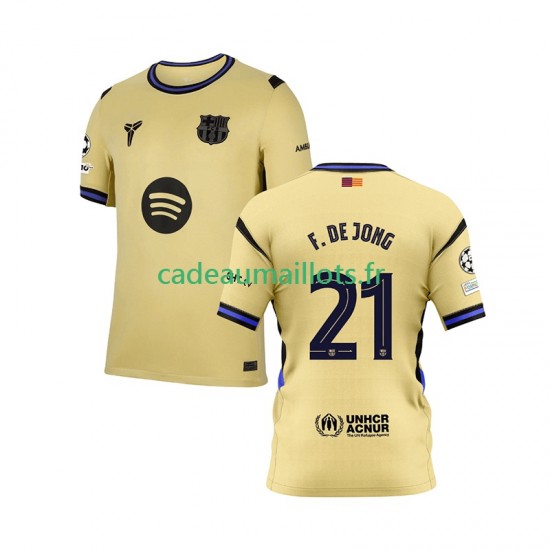 FC Barcelone Maillot avec flocage Frenkie de Jong 21 Champions League Extérieur 2025-2026 ,Homme MC