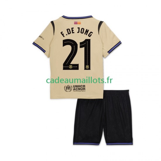 FC Barcelone Maillot avec flocage Frenkie de Jong 21 UCL Extérieur 2025-2026 ,Tenue Enfant MC