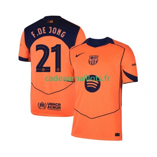 FC Barcelone Maillot avec flocage Frenkie de Jong 21 UCL 3ème 2025-2026 ,Homme MC