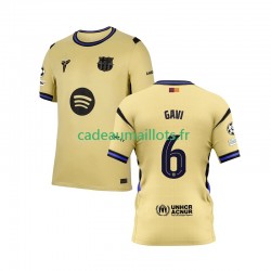 FC Barcelone Maillot avec flocage Gavi 6 Champions League Extérieur 2025-2026 ,Homme MC
