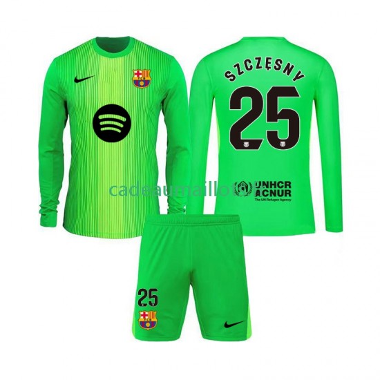 FC Barcelone Maillot avec flocage Szczesny 25 Gardien Domicile 2025-2026 ,Tenue Enfant ML
