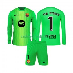 FC Barcelone Maillot avec flocage Ter Stegen 1 Gardien Domicile 2025-2026 ,Tenue Enfant ML