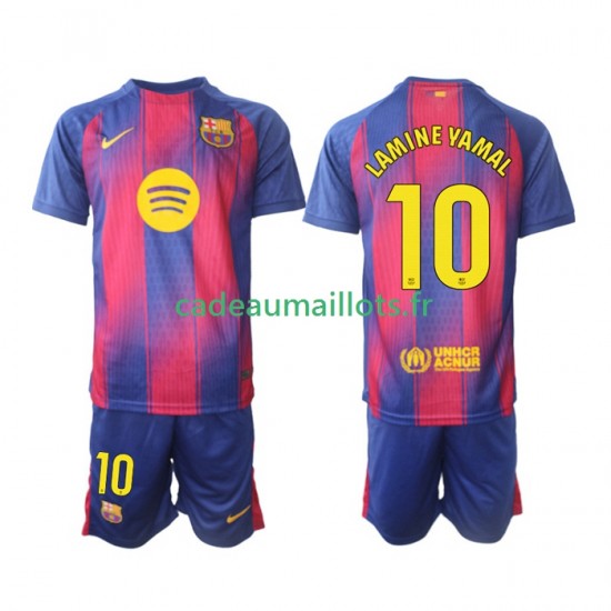 FC Barcelone Maillot avec flocage Lamine Yamal 10 Domicile 2025-2026 ,Tenue Enfant MC