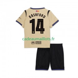 FC Barcelone Maillot avec flocage Marcus Rashford 14 UCL Extérieur 2025-2026 ,Tenue Enfant MC