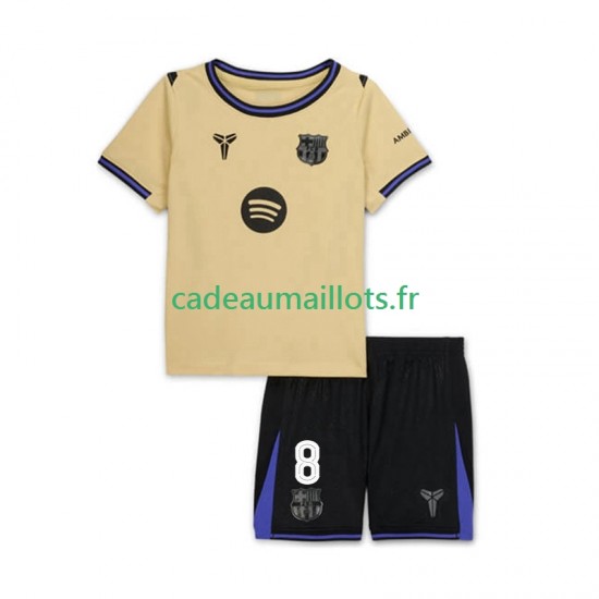 FC Barcelone Maillot avec flocage Pedri 8 UCL Extérieur 2025-2026 ,Tenue Enfant MC