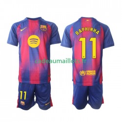 FC Barcelone Maillot avec flocage Raphinha 11 Domicile 2025-2026 ,Tenue Enfant MC