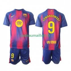 FC Barcelone Maillot avec flocage Robert Lewandowski 9 Domicile 2025-2026 ,Tenue Enfant MC