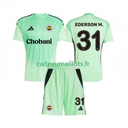 Maillot avec flocage Fenerbahce Ederson Moraes 31 Gardien Extérieur 2025-2026 ,Tenue Enfant MC