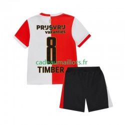 Feyenoord Rotterdam Maillot avec flocage Quinten Timber 8 Domicile 2025-2026 ,Tenue Enfant MC