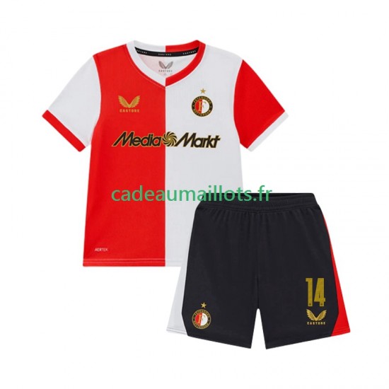 Feyenoord Rotterdam Maillot avec flocage Sem Steijn 14 Domicile 2025-2026 ,Tenue Enfant MC
