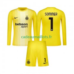 Inter Milan Maillot avec flocage Yann Sommer 1 Gardien Extérieur 2025-2026 ,Tenue Enfant ML