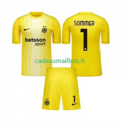 Inter Milan Maillot avec flocage Yann Sommer 1 Gardien Extérieur 2025-2026 ,Tenue Enfant MC