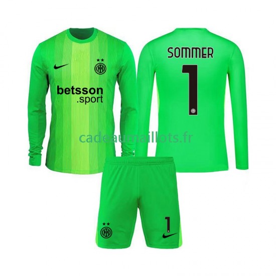 Inter Milan Maillot avec flocage Yann Sommer 1 Gardien 3ème 2025-2026 ,Tenue Enfant ML